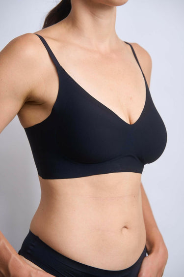 Black V-Neck Soft Bra - Soft Essentials